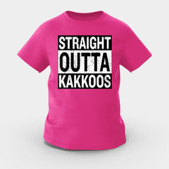 Straight Outta Kakkoos Girls Round Neck T-Shirt in Pink Color