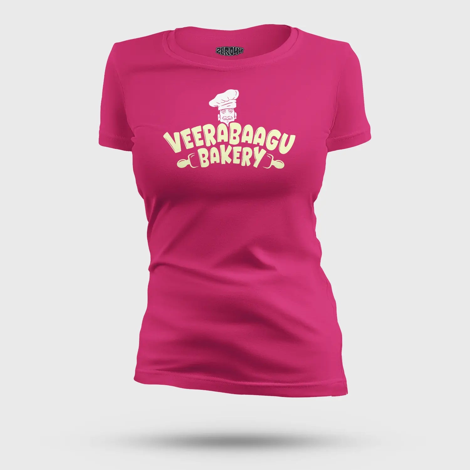 Veerabaagu Bakery Women's T-Shirt in Pink Color