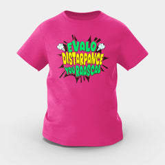 Evalo Distarpance You Raascal Girls Round Neck T-Shirt in Pink Color