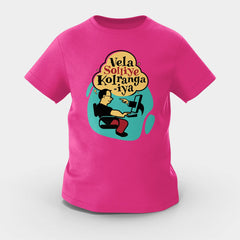 Vela Soliye Kolrangaiya Girls Round Neck T-Shirt in Pink Color