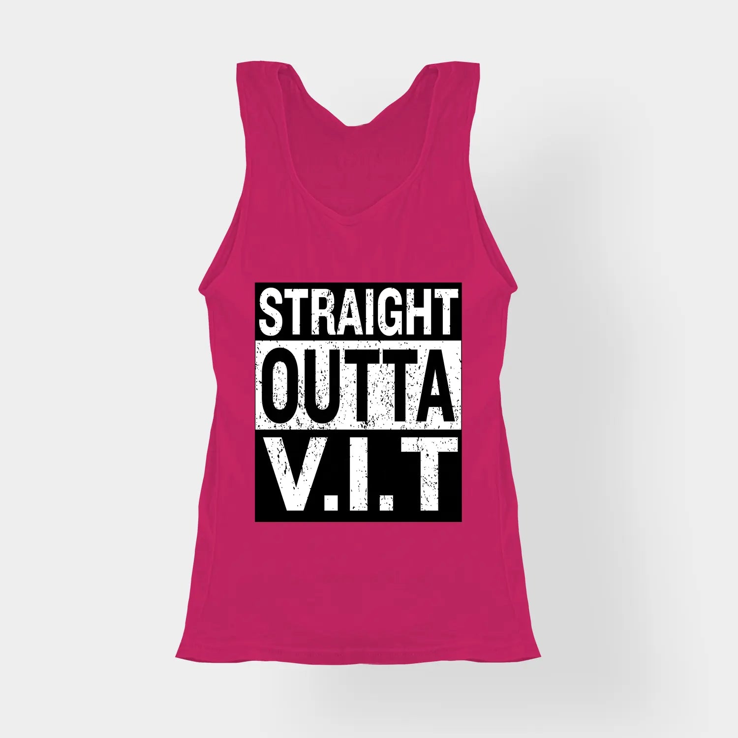 Straight Outta Vit Women's Tank Top in Pink Color