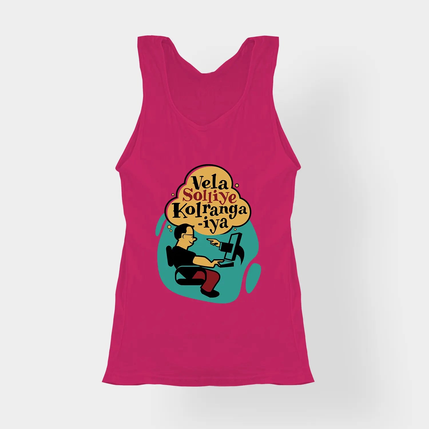 Vela Soliye Kolrangaiya Women's Tank Top in Pink Color