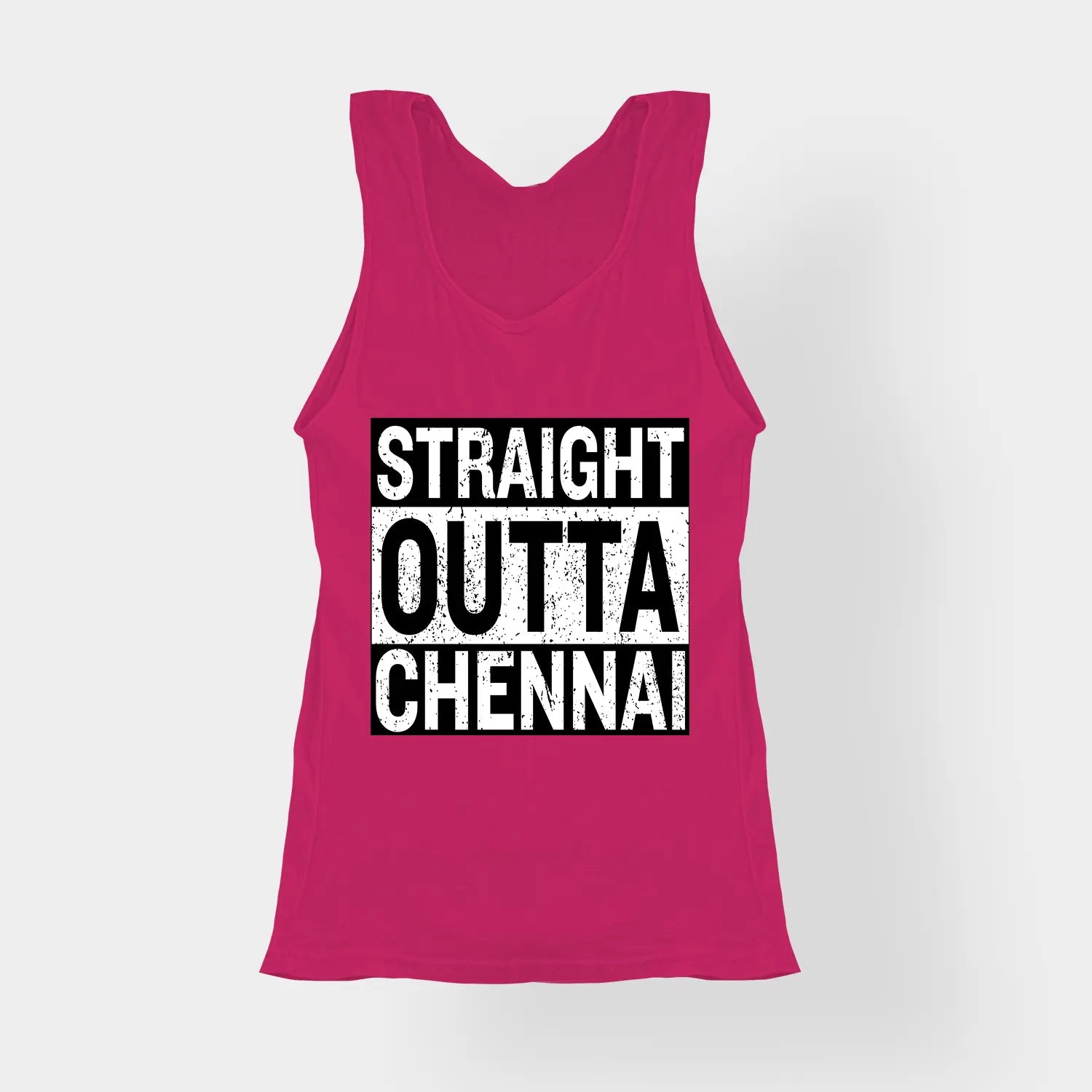 Straight Outta Chennai Women's Tank Top in Pink Color