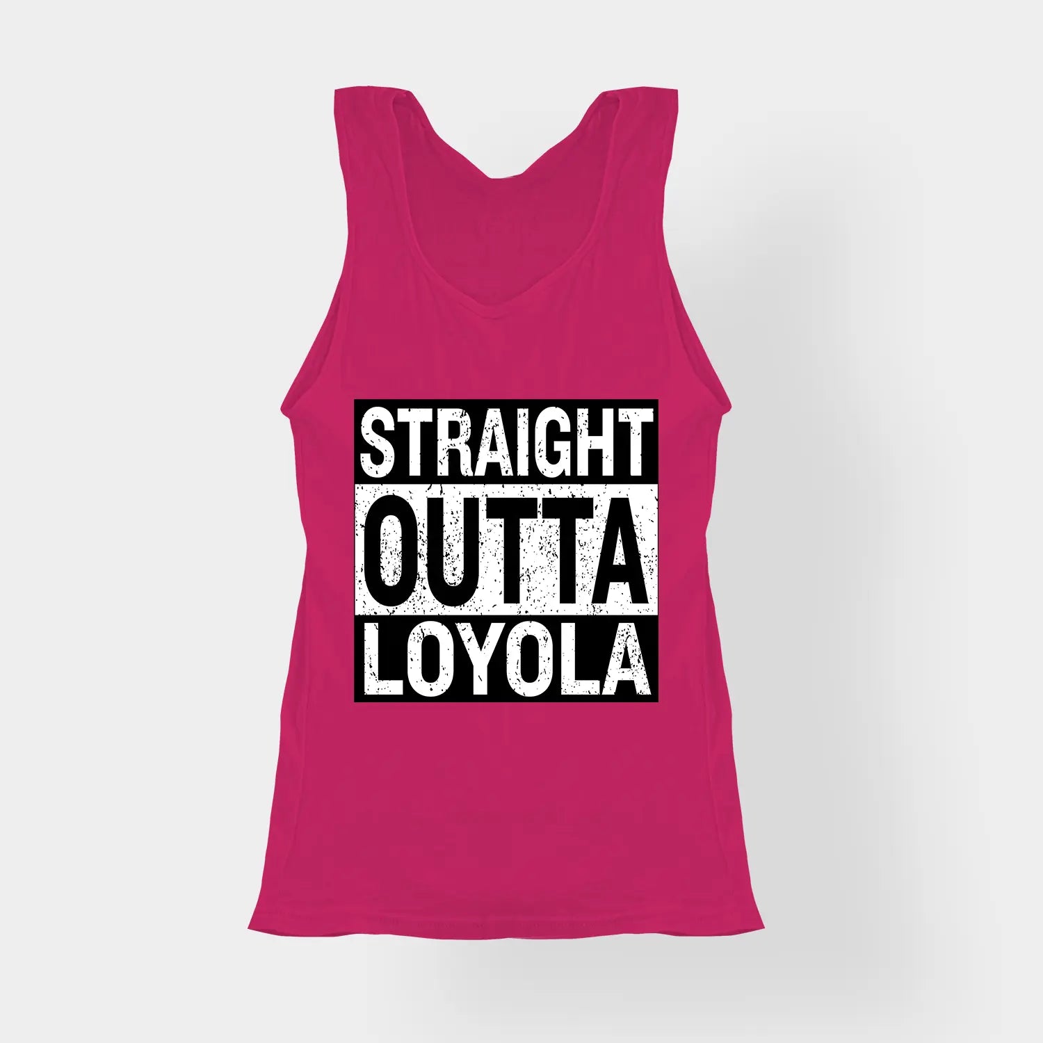 Straight Outta Loyola Women's Tank Top in Pink Color