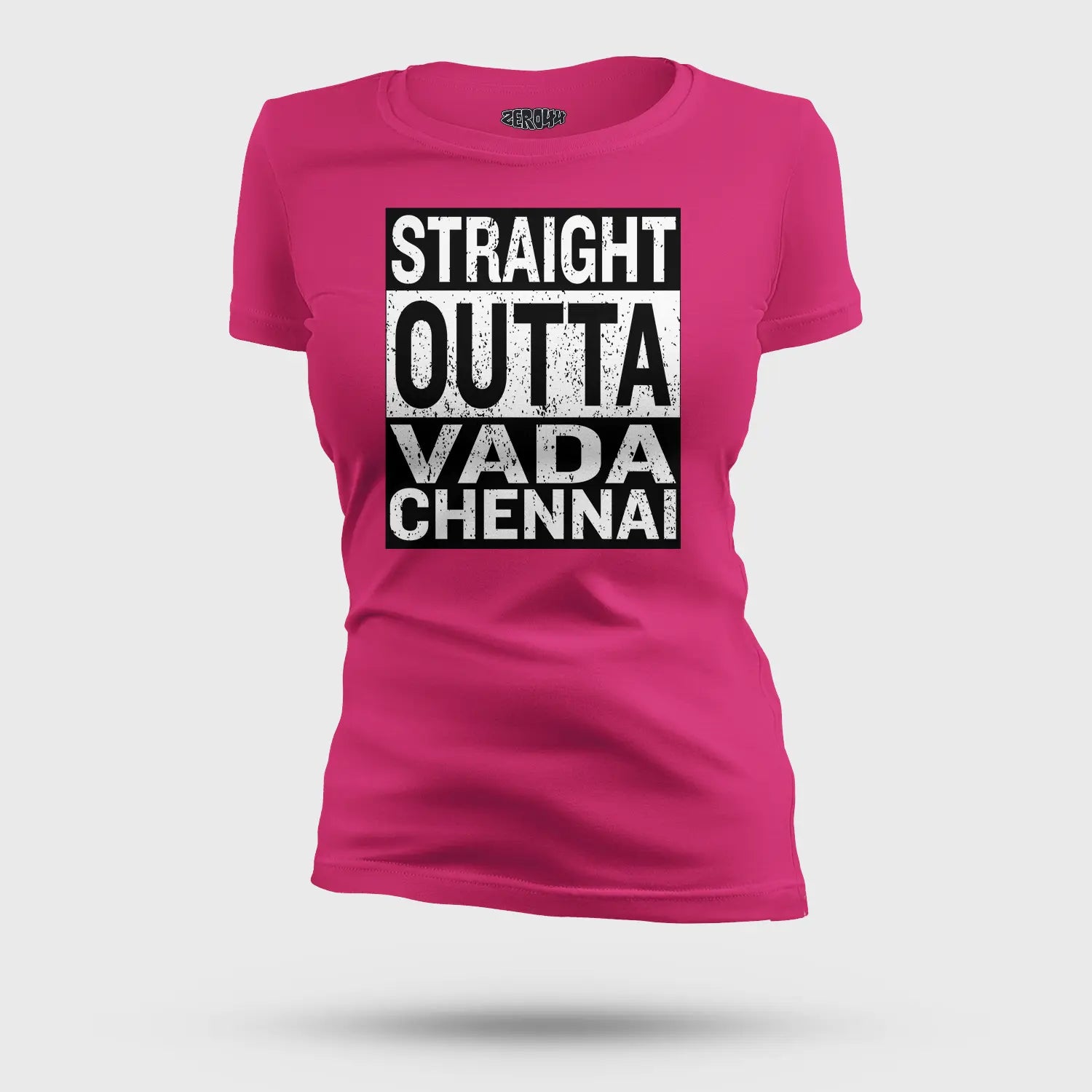 Straight Outta Vada Chennai Women's T-Shirt in Pink Color