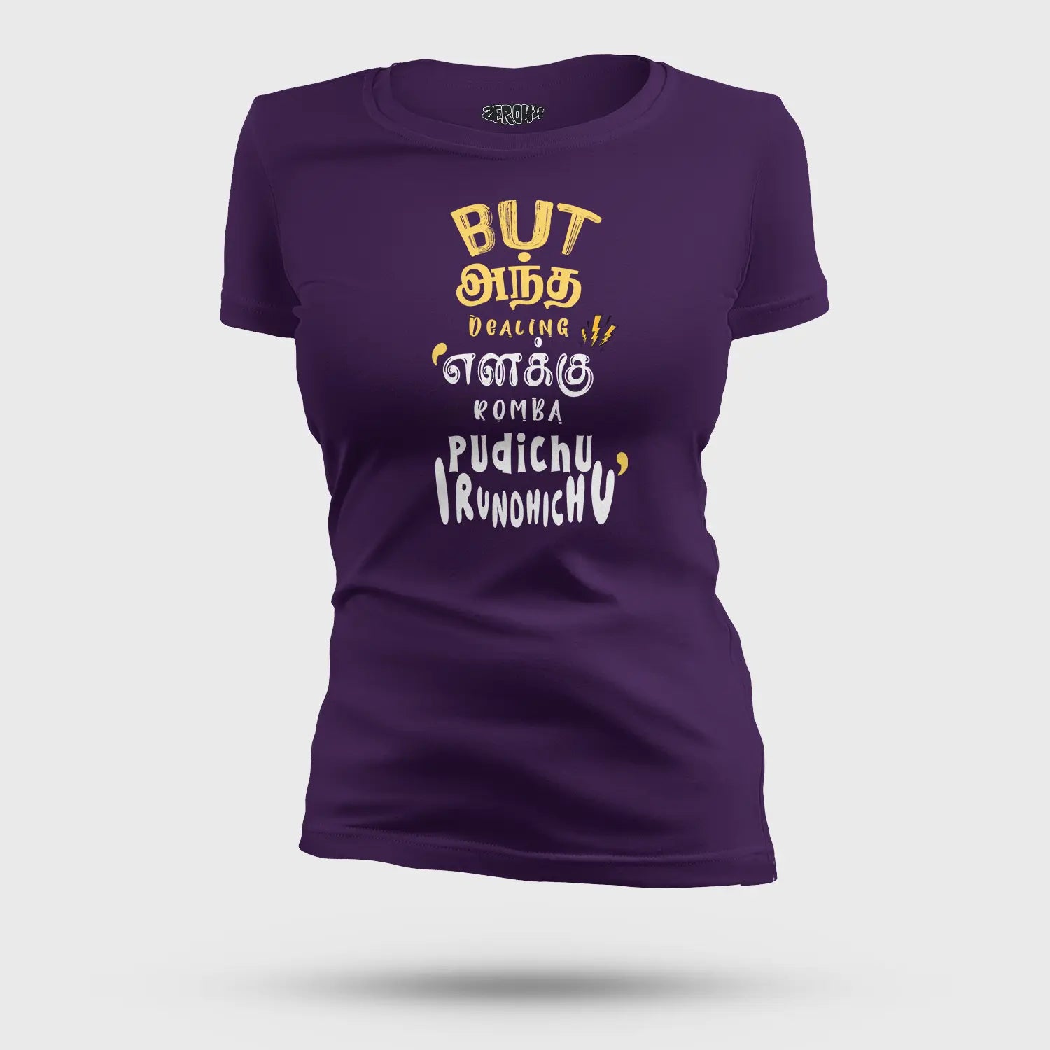 But Antha Dealing Enaku Romba Pudichu Irundhichu Women's T-Shirt in Purple Color
