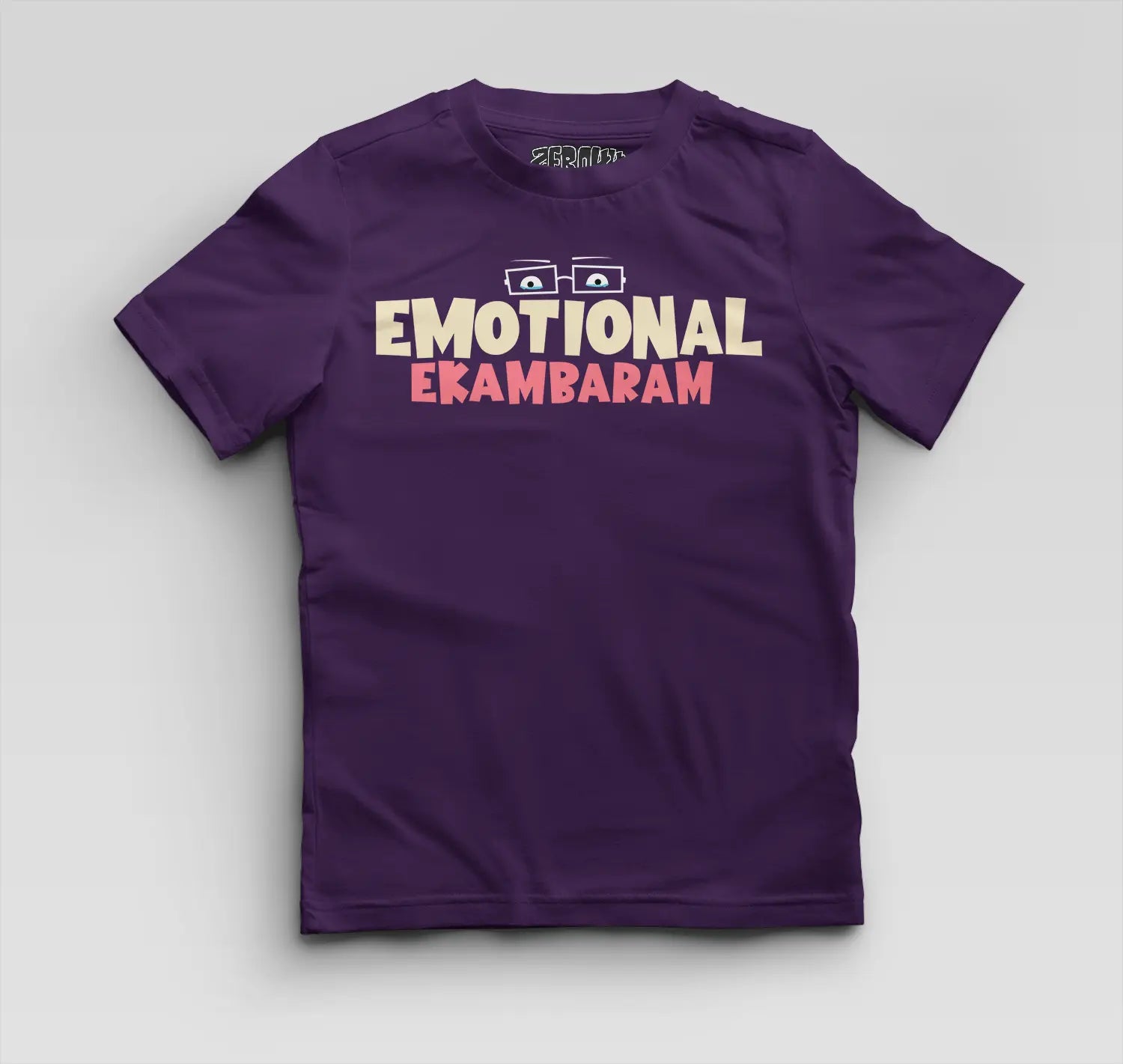 Emotional Ekambaram Boys Round Neck T-Shirt in Purple Color