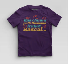 Ena Chinna Pulla Thanama Iruku Rascal Boys Round Neck T-Shirt in Purple Color