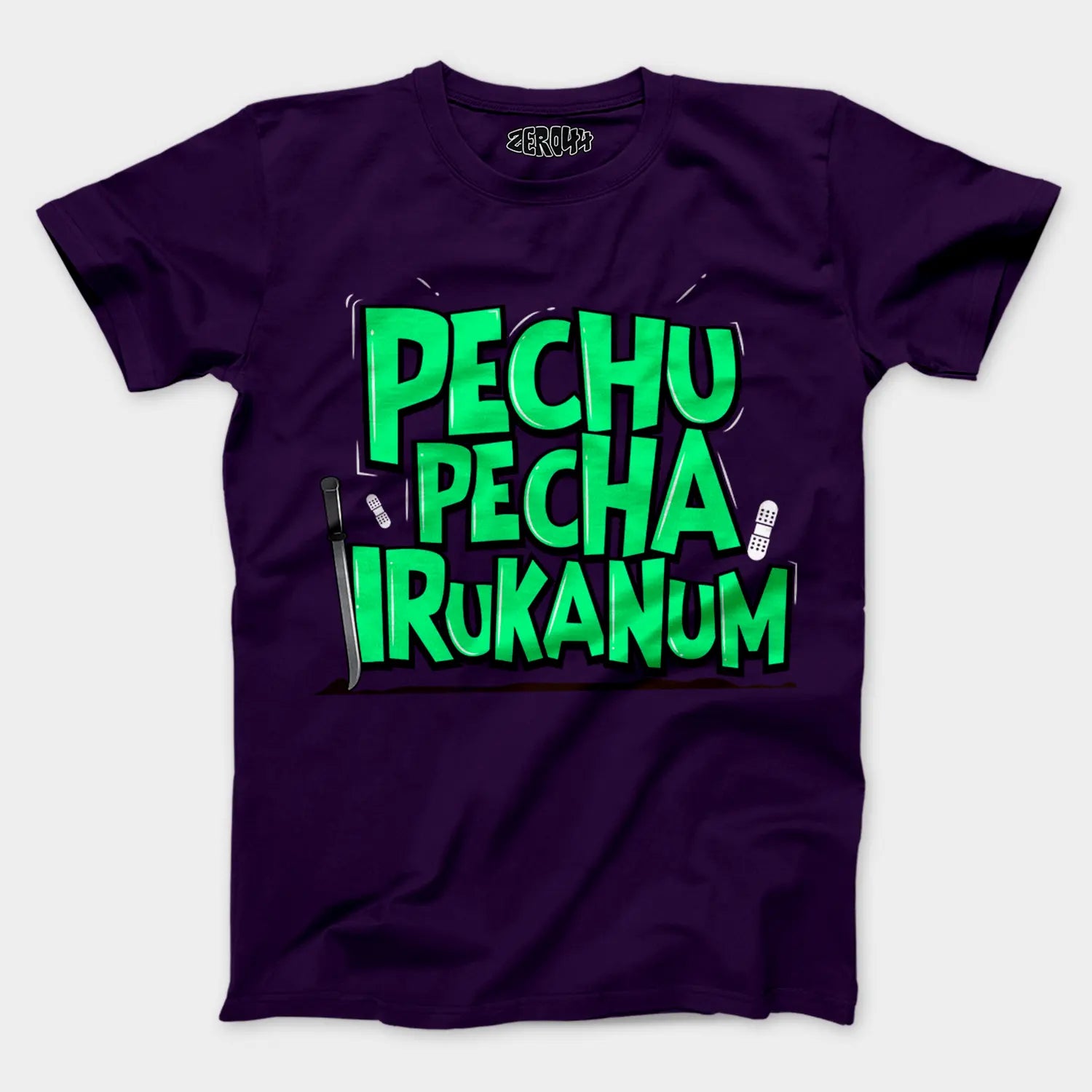 Pechu Pecha Irrukanum Men/Unisex T-Shirt in Purple Color