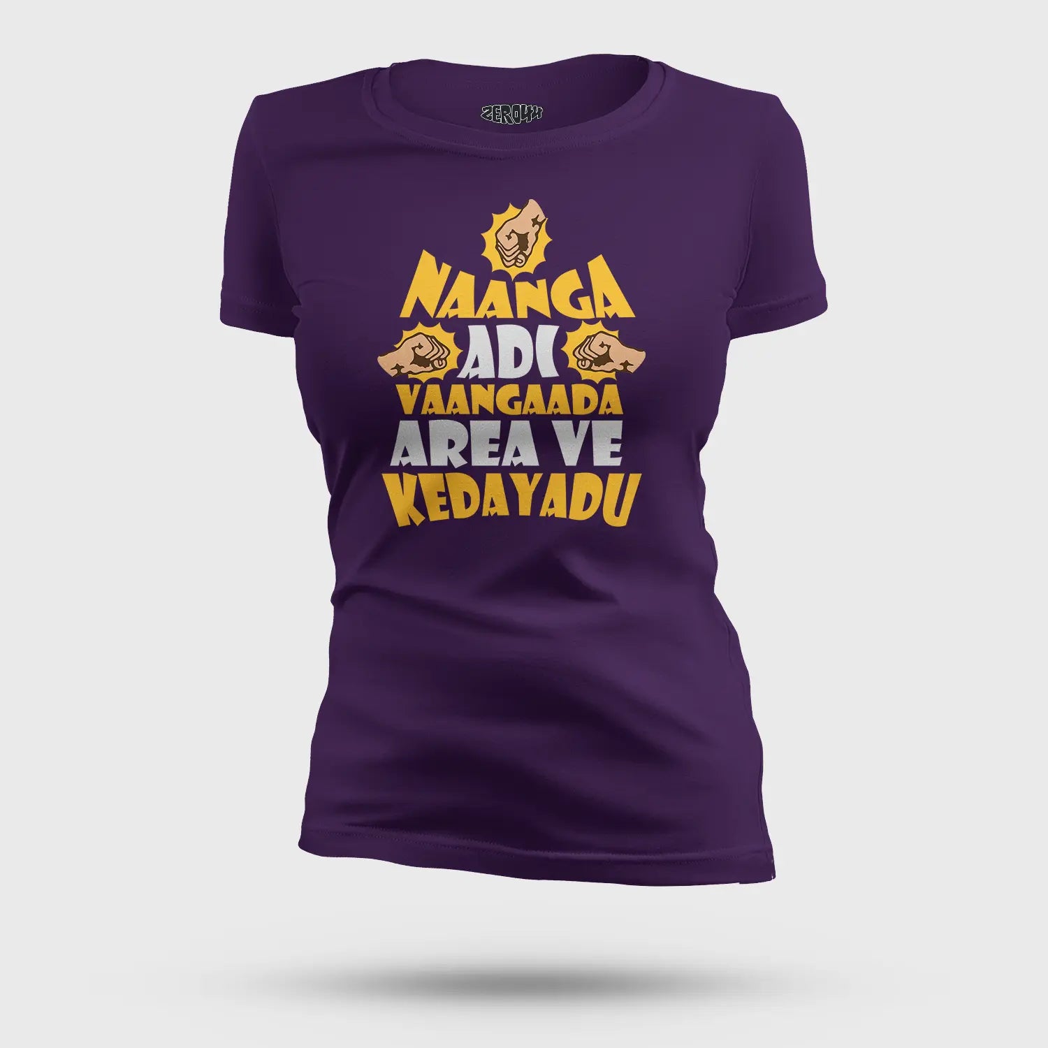 Naanga Adi Vaangada Area Ve Kedayadu Women's T-Shirt in Purple Color