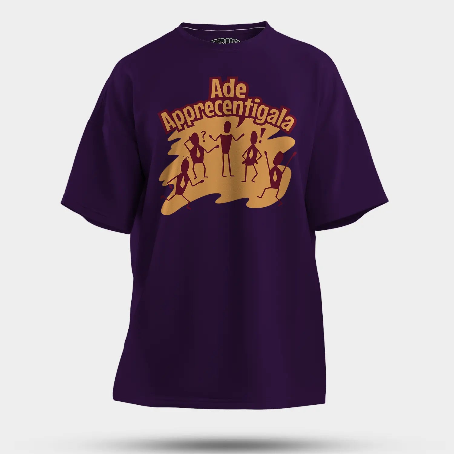 Ade Apprecentingala Men/Unisex Oversized T-Shirt in Purple Color