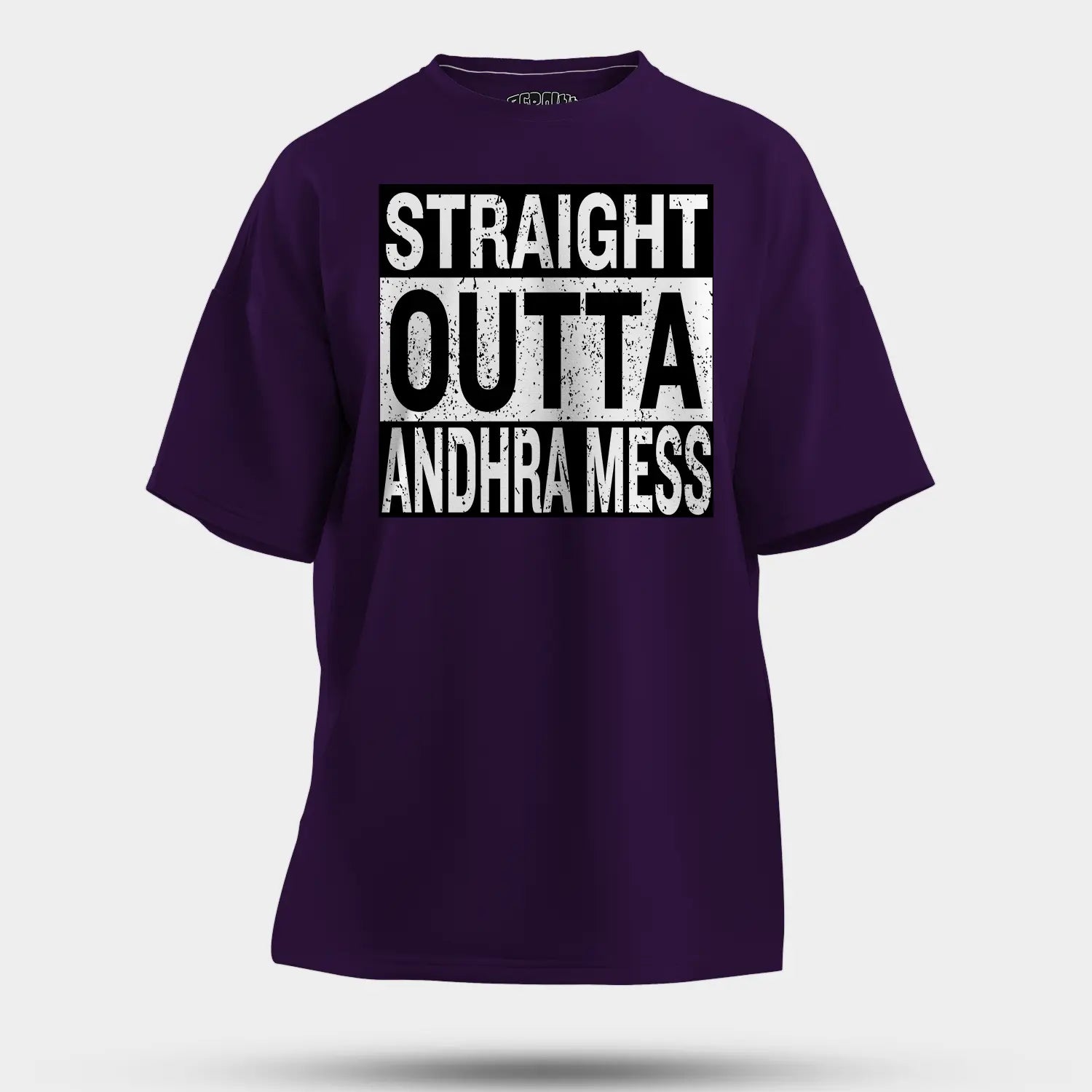 Straight Outta Andhra Mess Men/Unisex Oversized T-Shirt in Purple Color
