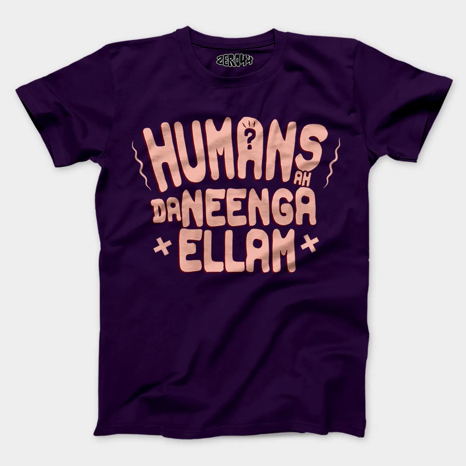Humans Ah Da Neenga Ellam? Men/Unisex T-Shirt in Purple Color