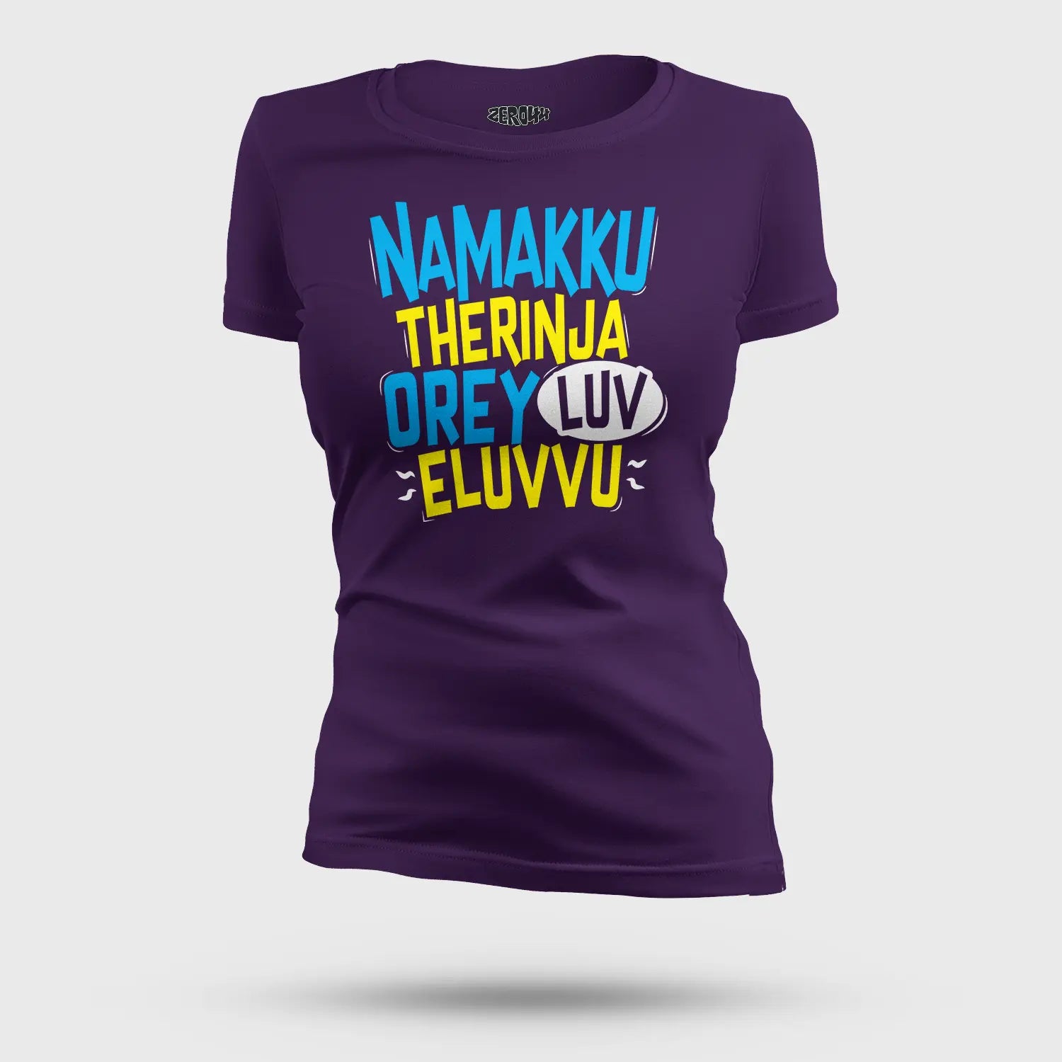 Namakku Therinja Orey Luv, Eluvvu Women's T-Shirt in Purple Color
