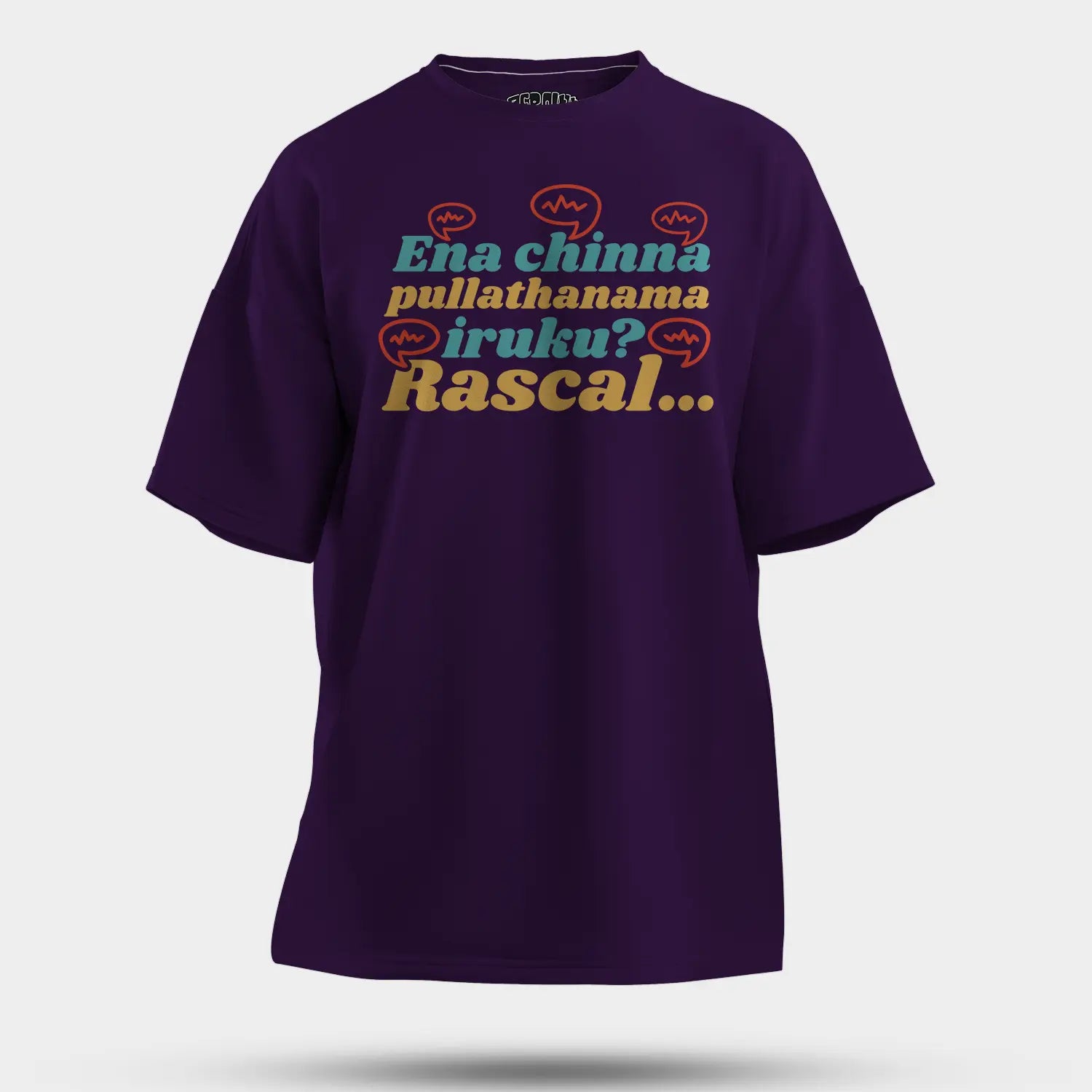 Ena Chinna Pulla Thanama Iruku Rascal Men/Unisex Oversized T-Shirt in Purple Color