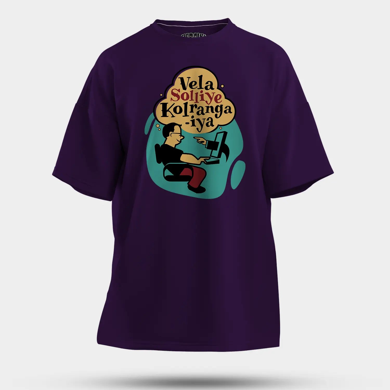 Vela Soliye Kolrangaiya Men/Unisex Oversized T-Shirt in Purple Color