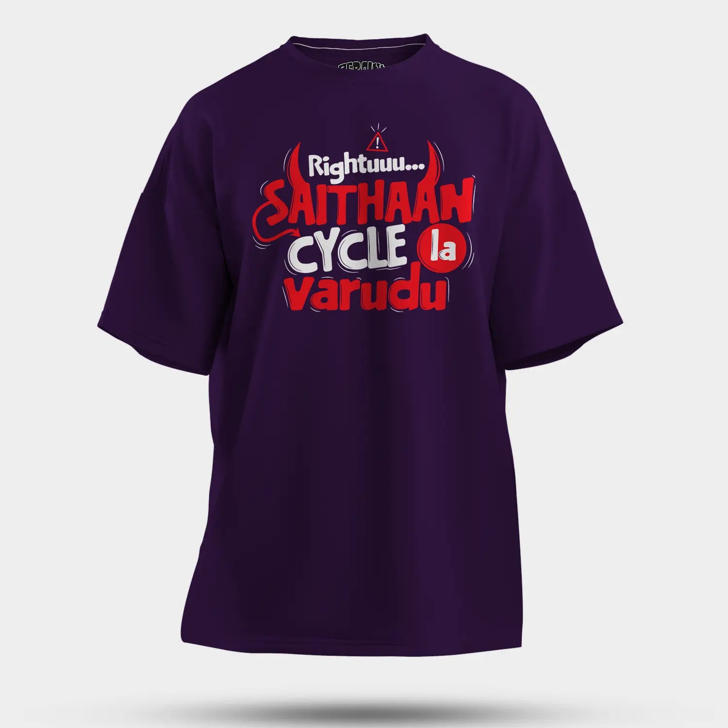 Rightuuu.. Saithaan Cycle La Varudhu Men/Unisex Oversized T-Shirt in Purple Color
