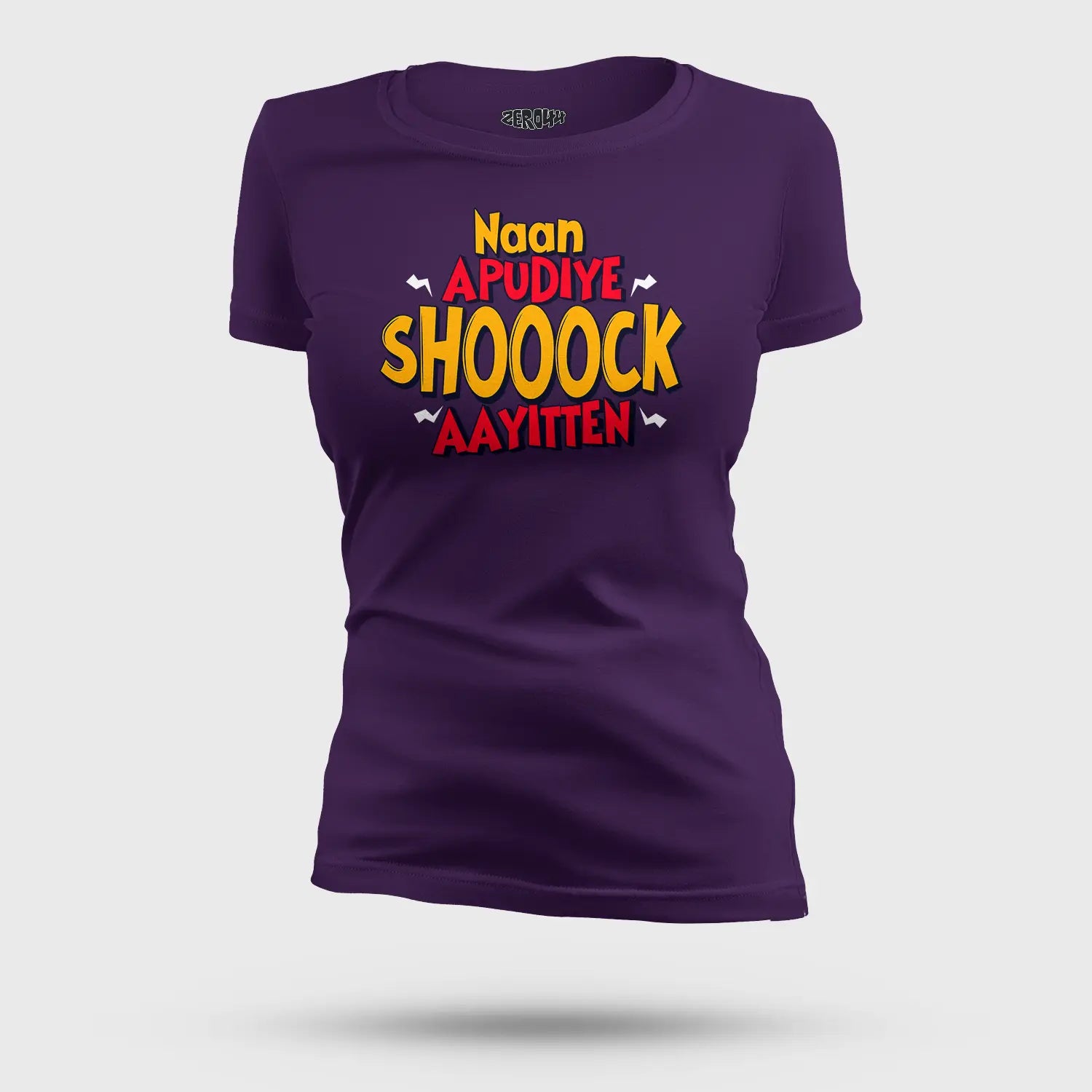 Naan Apudiye Shoooock Aayitten Women's T-Shirt in Purple Color