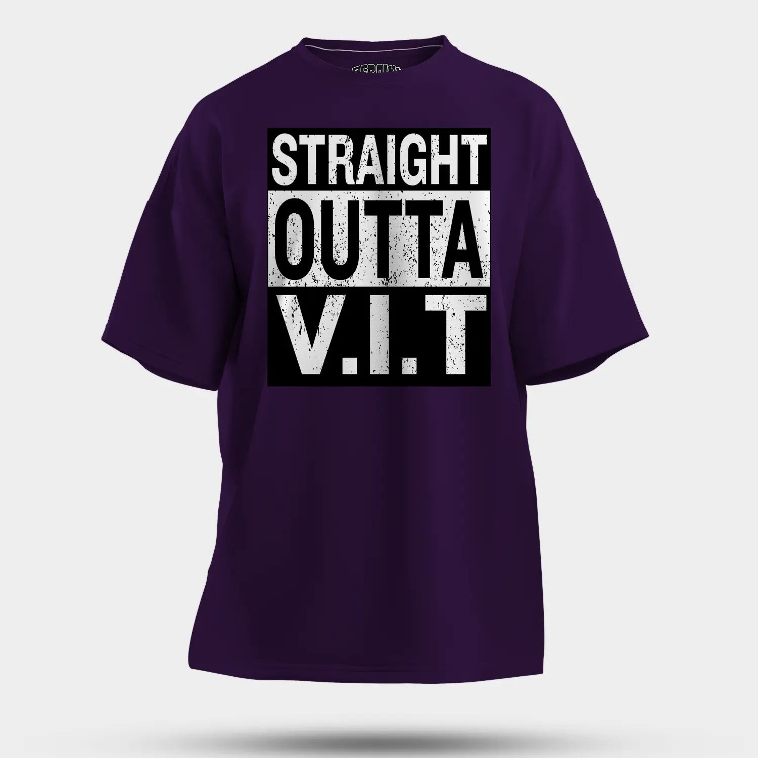 Straight Outta Vit Men/Unisex Oversized T-Shirt in Purple Color
