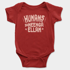 Humans Ah Da Neenga Ellam? Onesie/Romper in Red Color