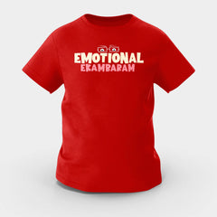 Emotional Ekambaram Girls Round Neck T-Shirt in Red Color