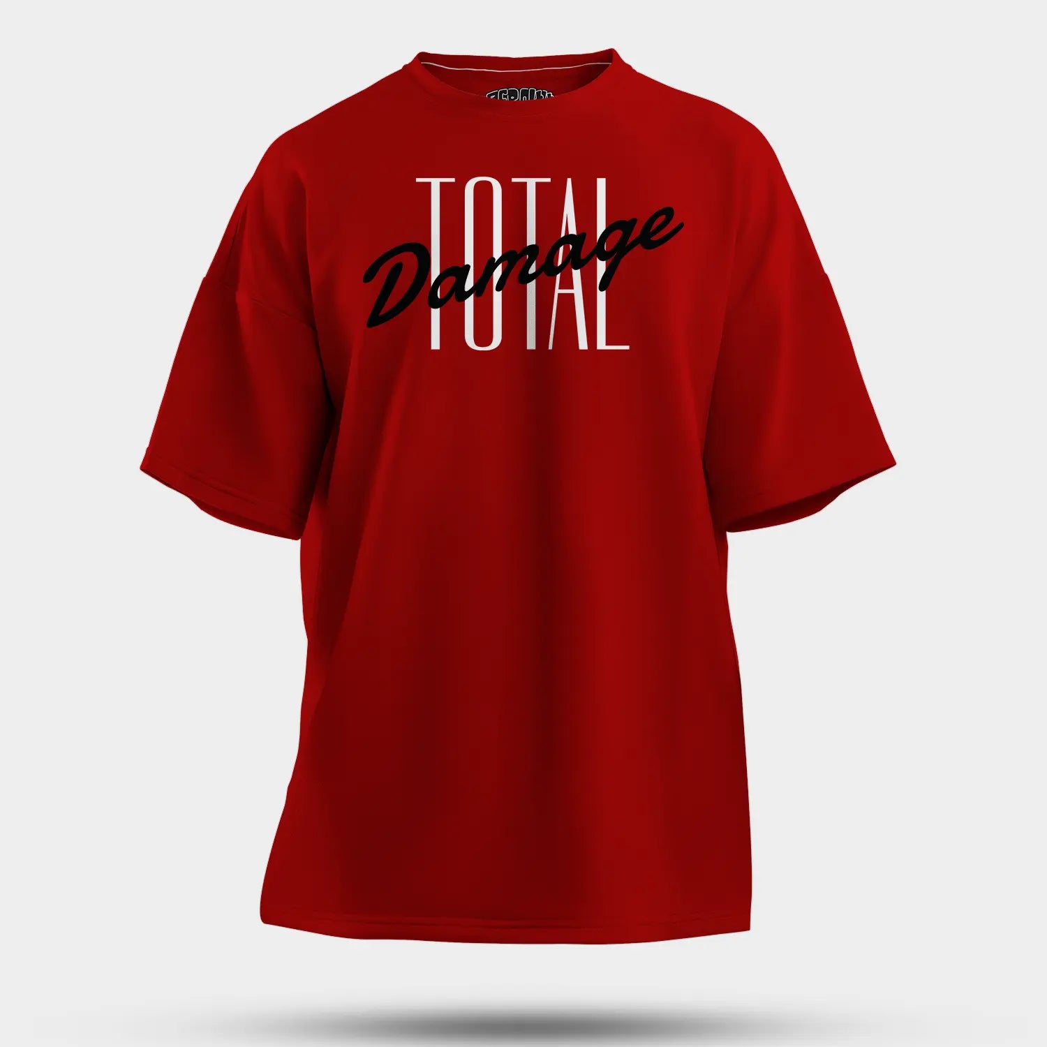 Total Damage Men/Unisex Oversized T-Shirt in Red Color