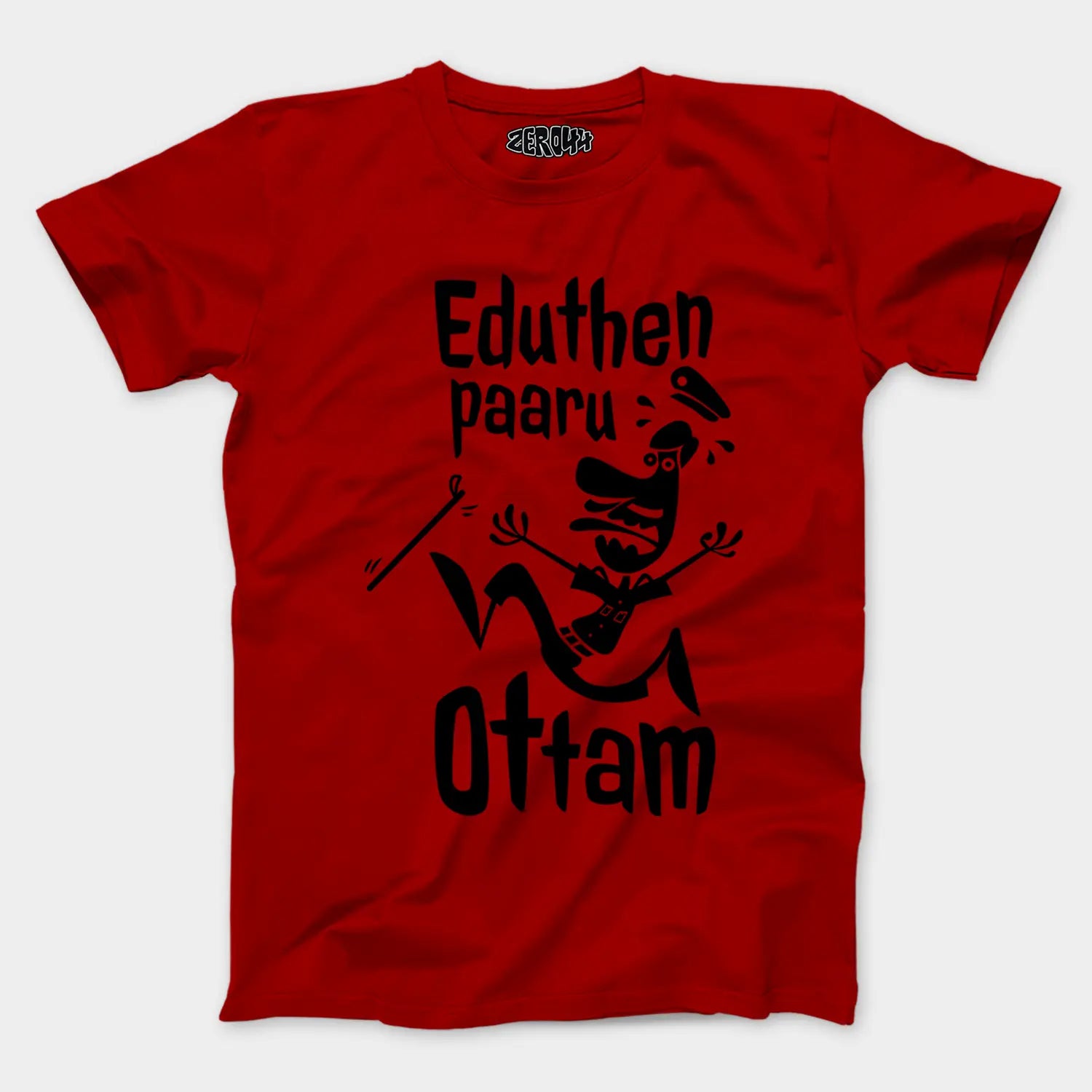 Eduthen Paaru Ottam Men/Unisex T-Shirt in Red Color