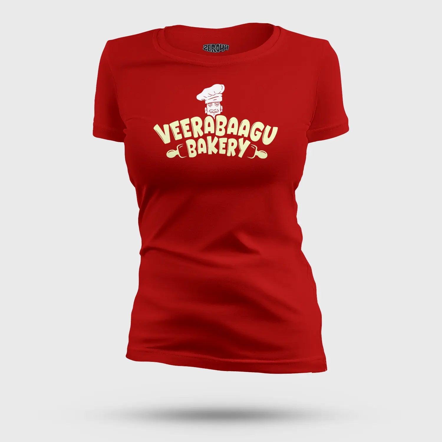 Veerabaagu Bakery Women's T-Shirt in Red Color