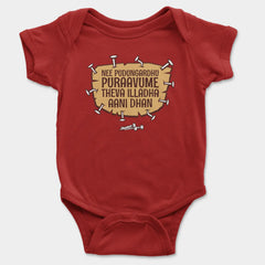 Nee Pudungurathu Puraavume Theva Illadha Aani Dhan Onesie/Romper in Red Color