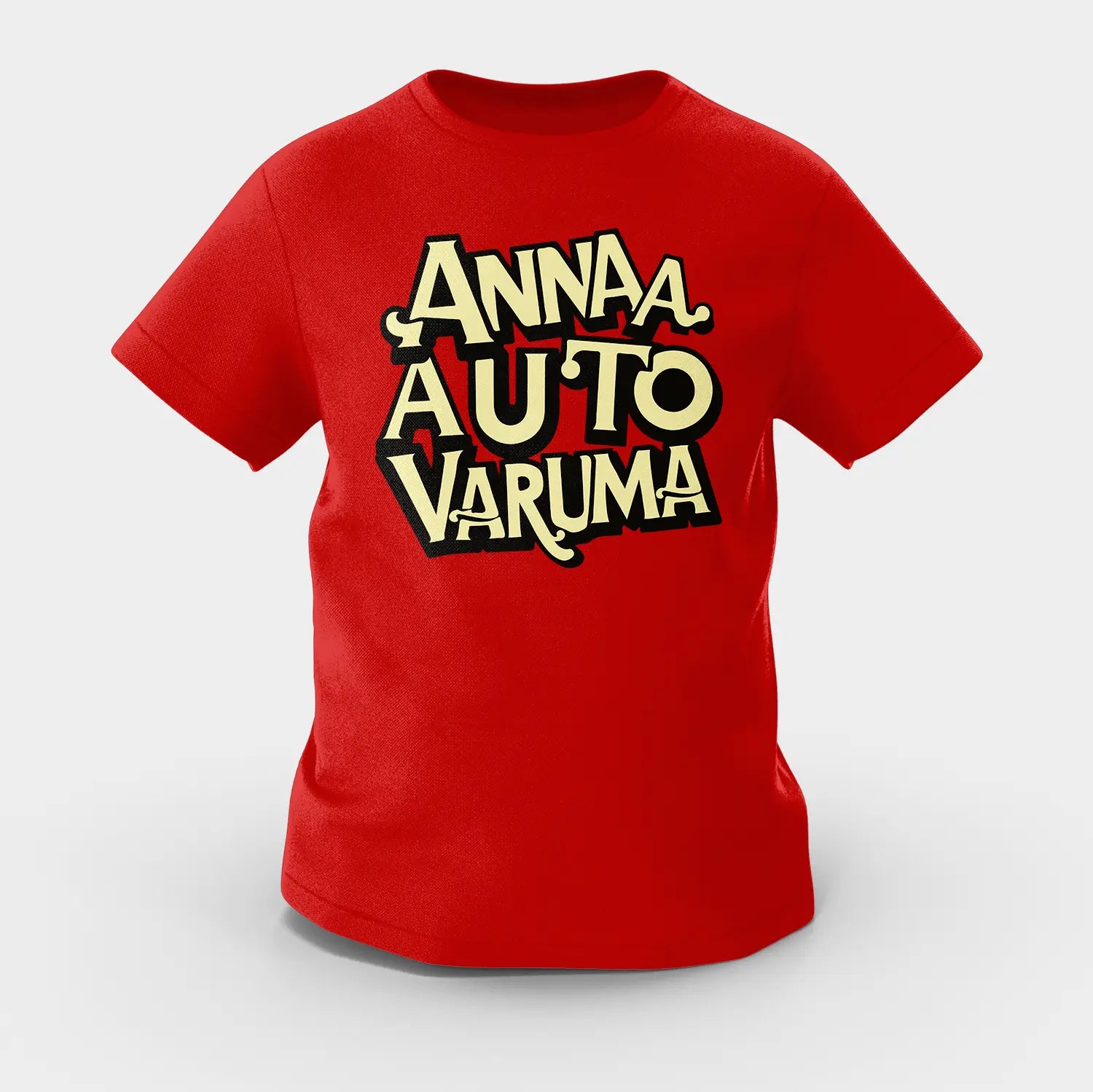 Anna Auto Varuma Girls Round Neck T-Shirt in Red Color