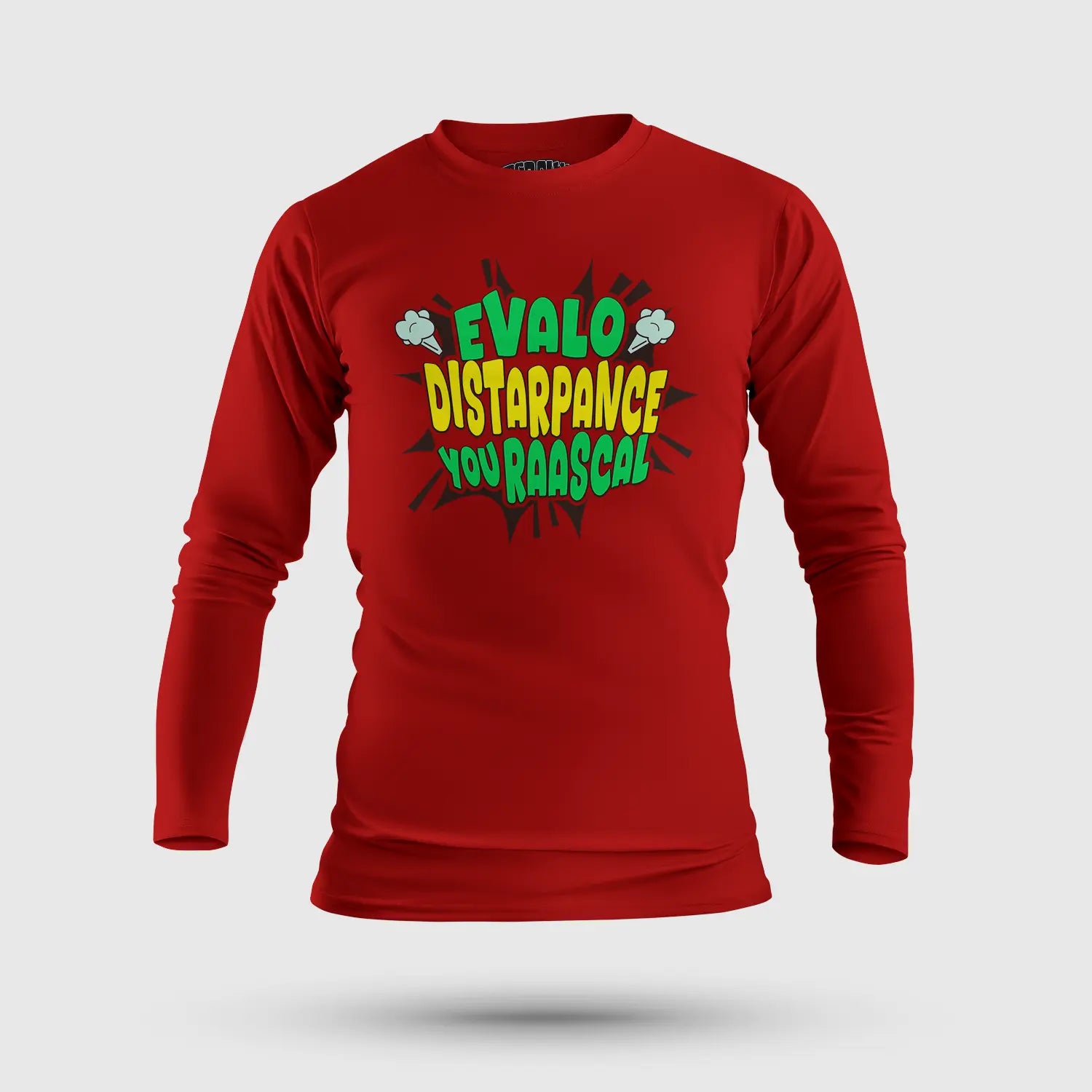 Evalo Distarpance You Raascal Men/Unisex Long Sleeve T-Shirt in Red Color