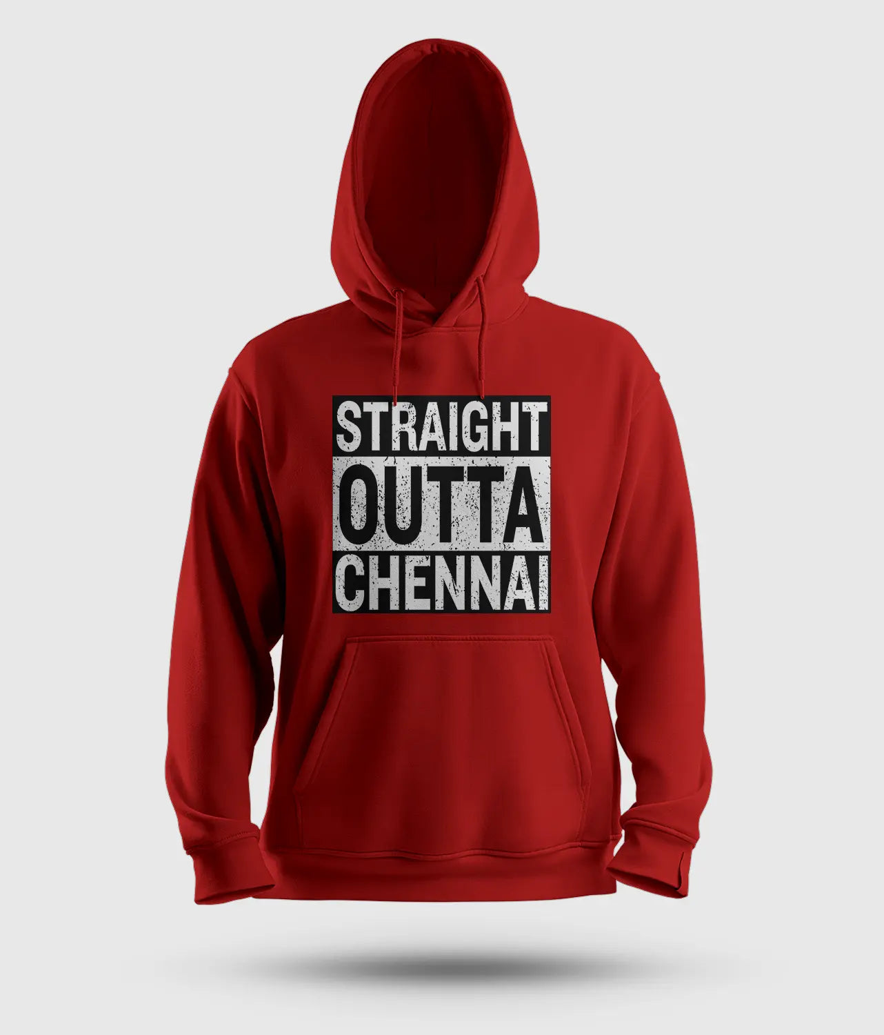 Straight Outta Chennai Men/Unisex Hoodie in Red Color