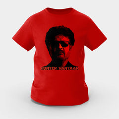 Hunter Vantaar Girls Round Neck T-Shirt in Red Color