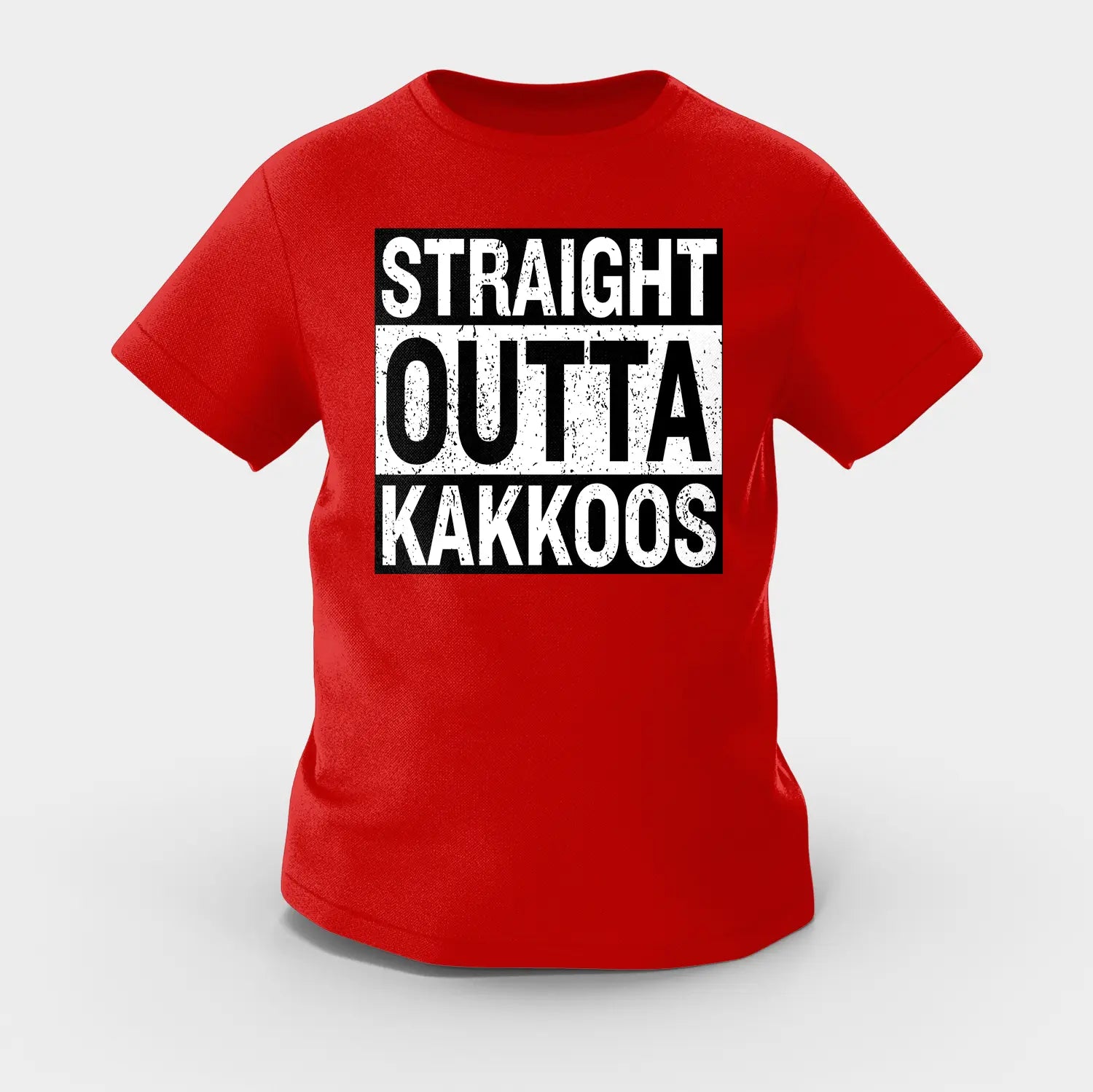 Straight Outta Kakkoos Girls Round Neck T-Shirt in Red Color
