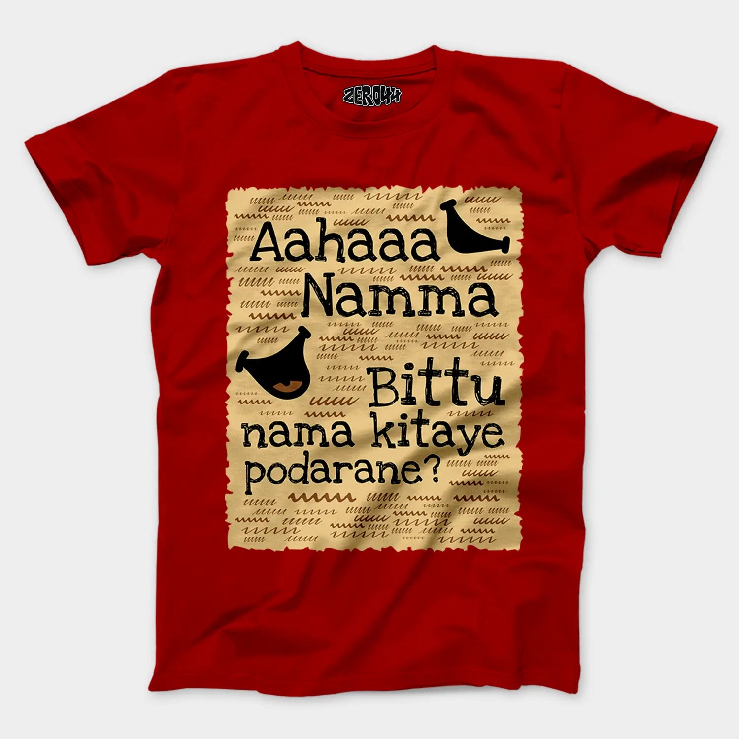 Aahaaa Namma Bittu Nama Kitaye Podarane Men/Unisex T-Shirt in Red Color