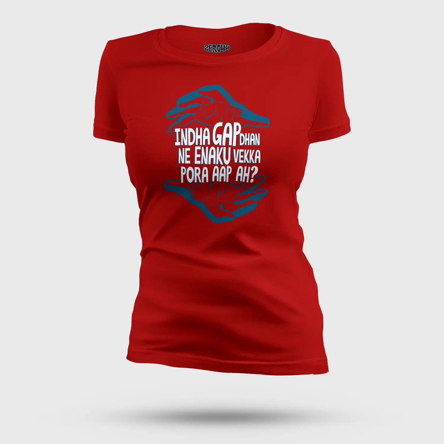 Indha Gap Dhan Ne Enaku Vekka Pora Aap Ah? Women's T-Shirt in Red Color