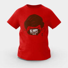 Be Happy Cool Down Cool Down Cool Down Girls Round Neck T-Shirt in Red Color