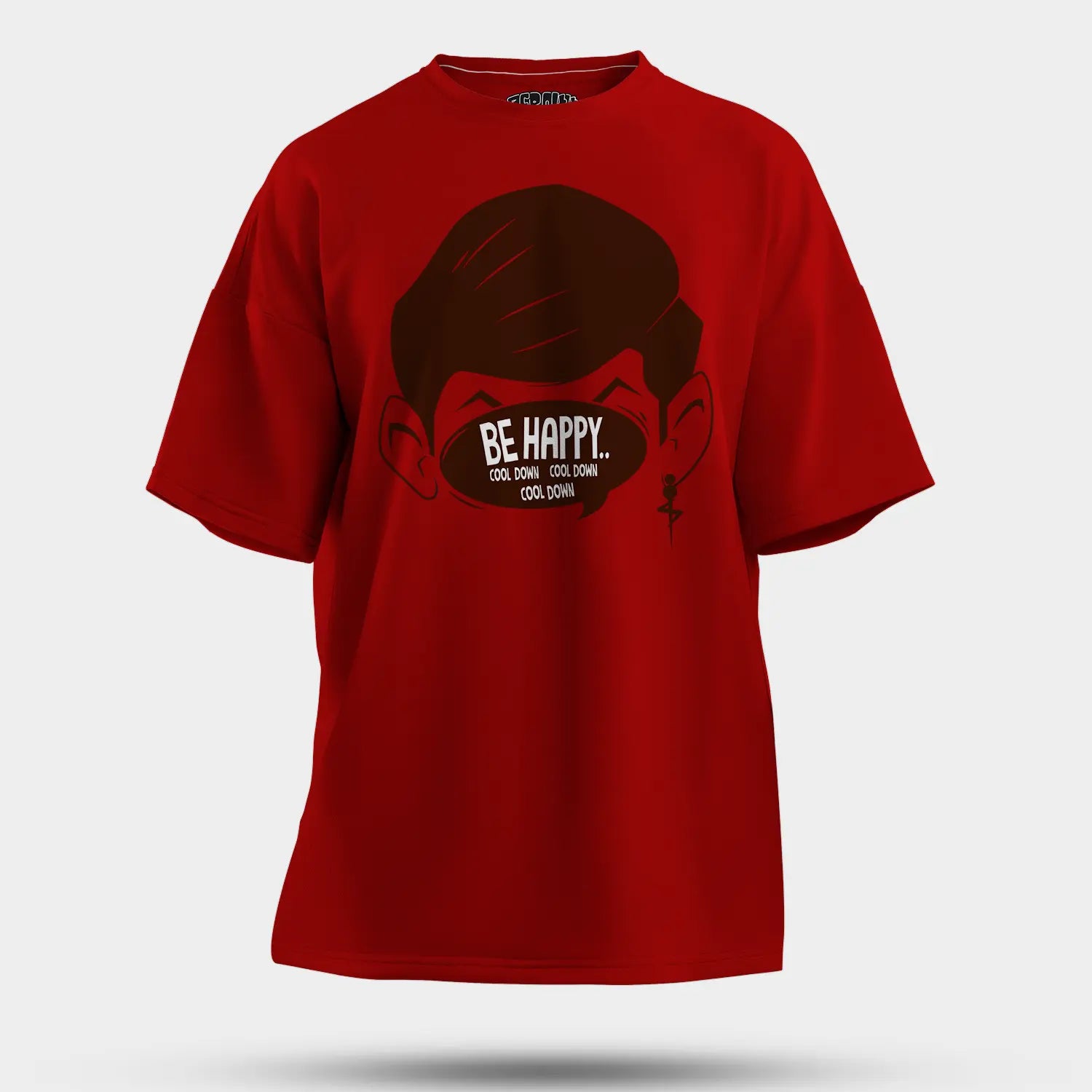 Be Happy Cool Down Cool Down Cool Down Men/Unisex Oversized T-Shirt in Red Color