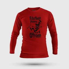 Eduthen Paaru Ottam Men/Unisex Long Sleeve T-Shirt in Red Color