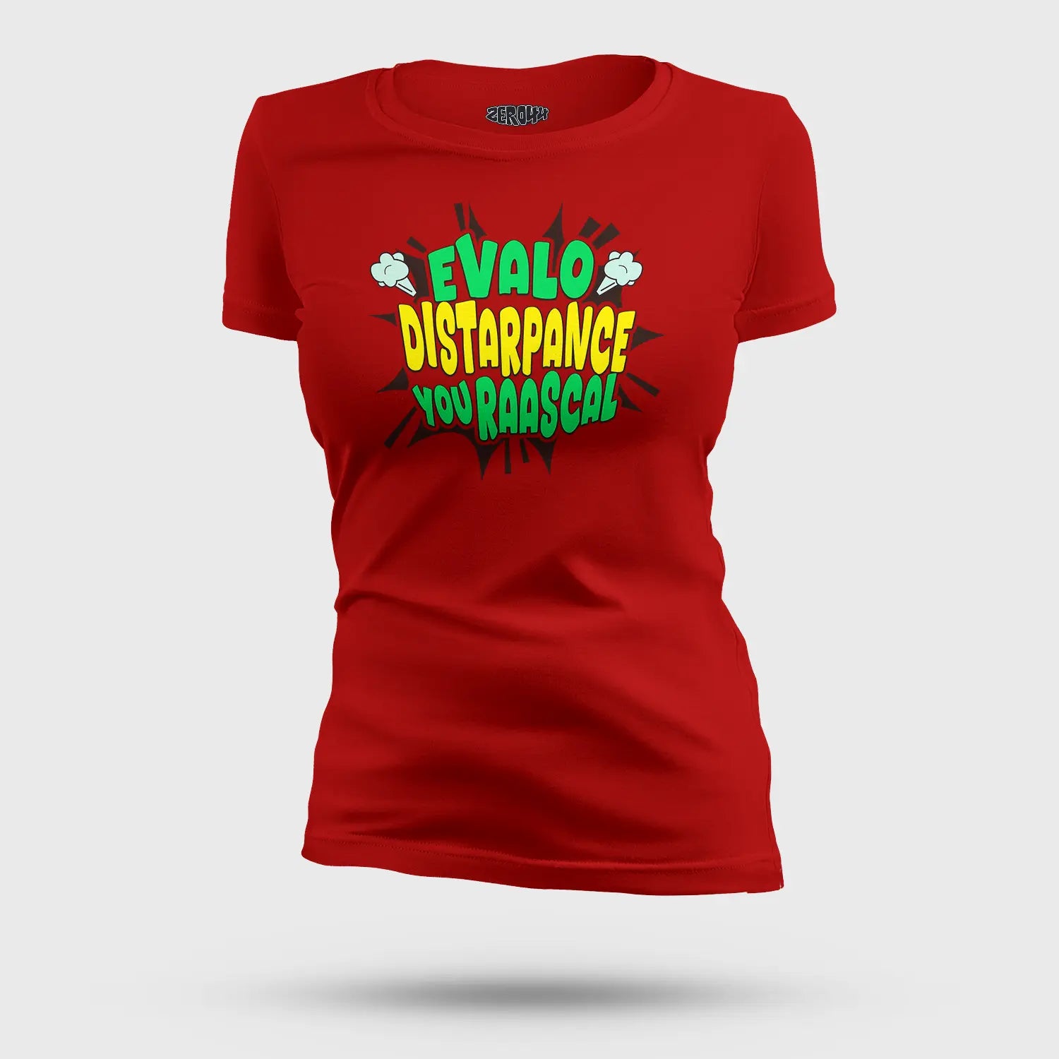 Evalo Distarpance You Raascal Women's T-Shirt in Red Color