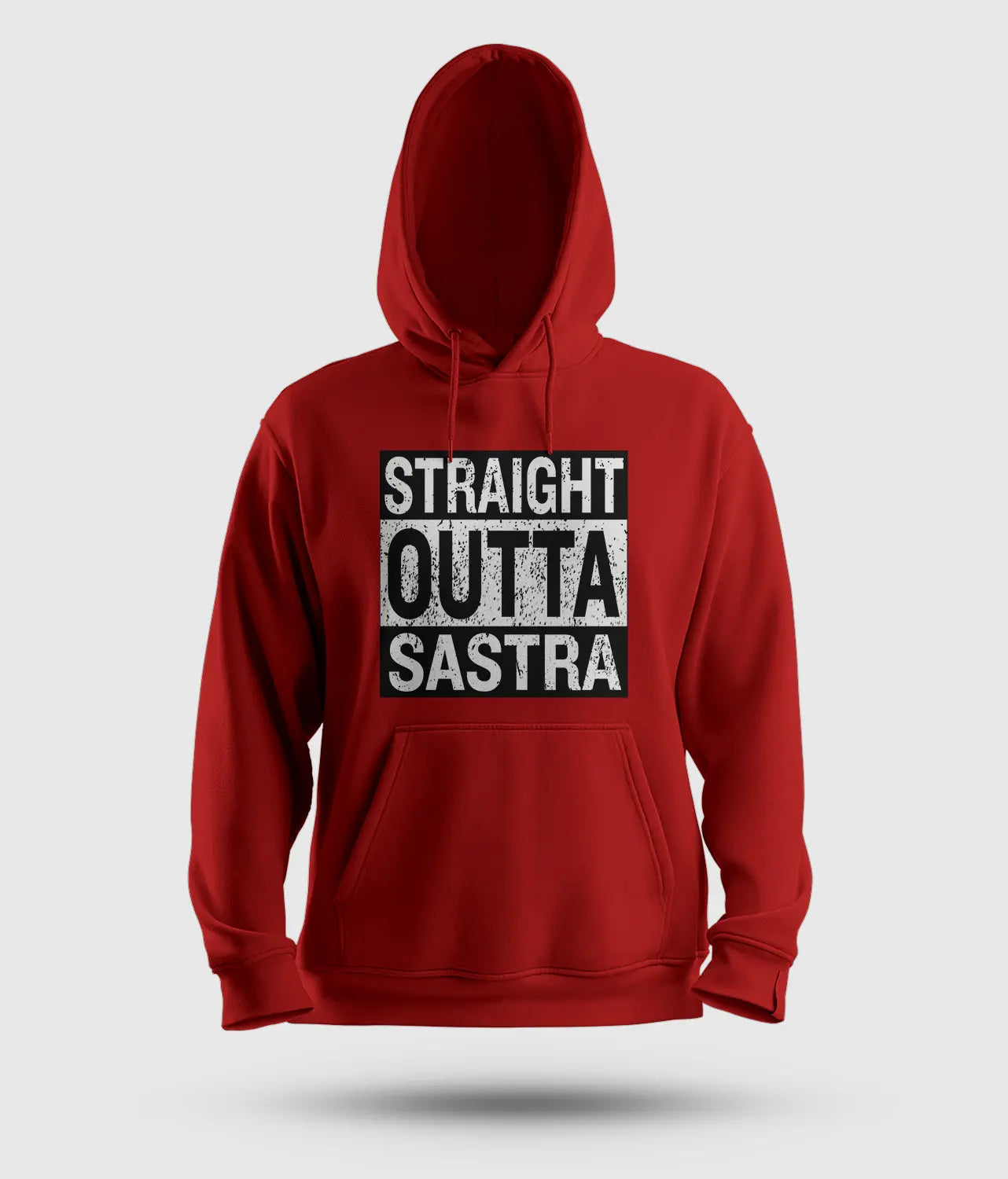 Straight Outta Sastra Men/Unisex Hoodie in Red Color