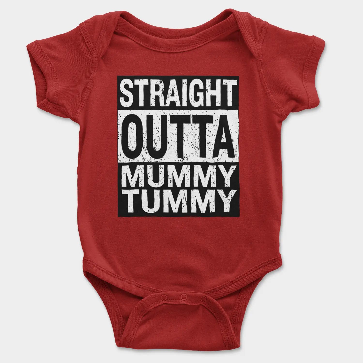 Straight Outta Mummy Tummy Onesie/Romper in Red Color