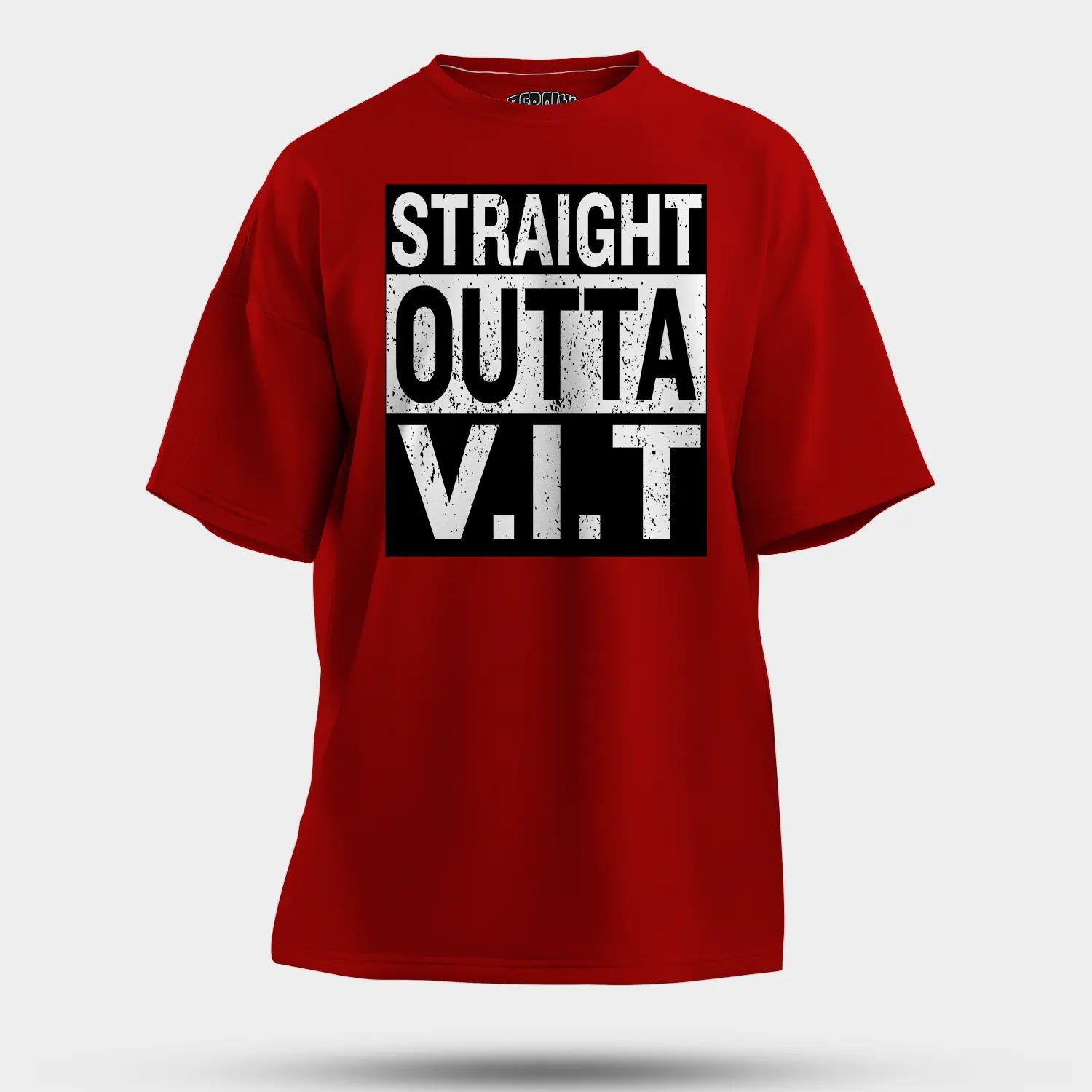 Straight Outta Vit Men/Unisex Oversized T-Shirt in Red Color