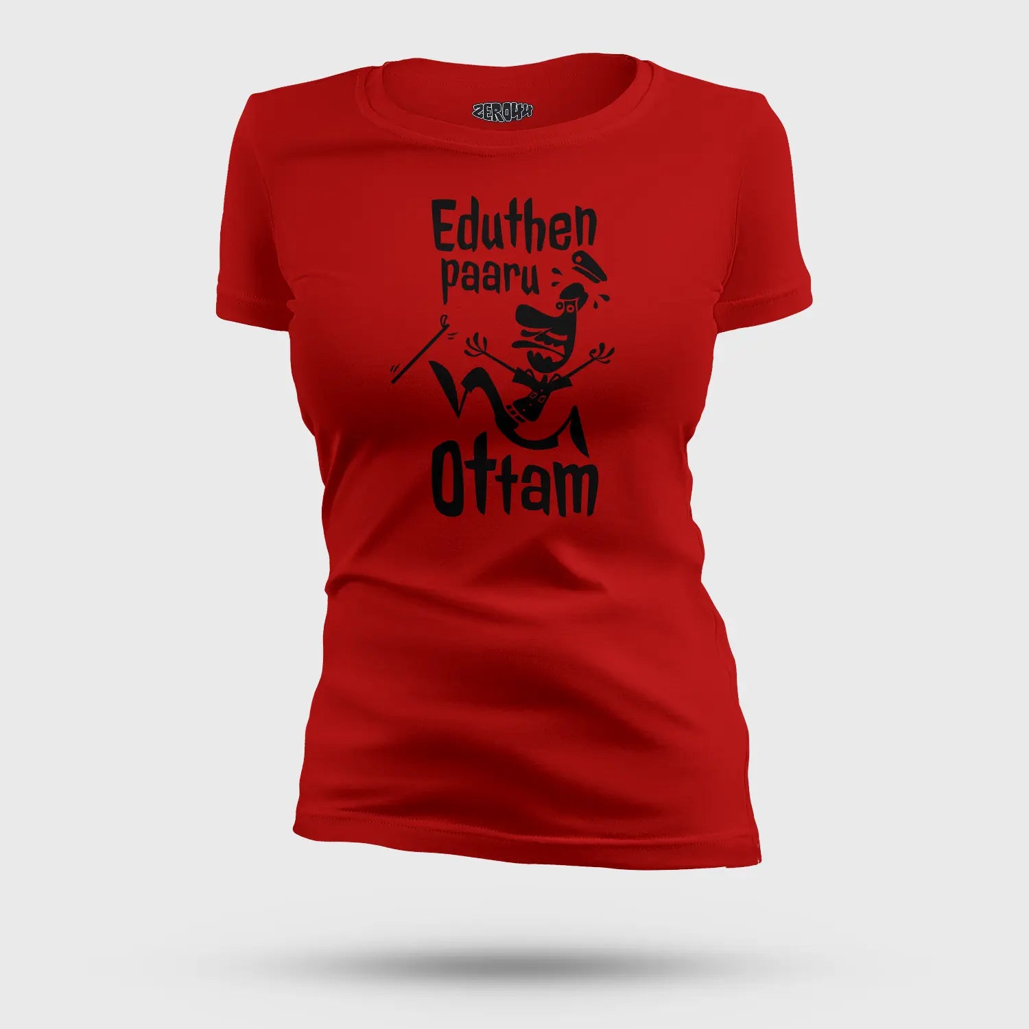 Eduthen Paaru Ottam Women's T-Shirt in Red Color