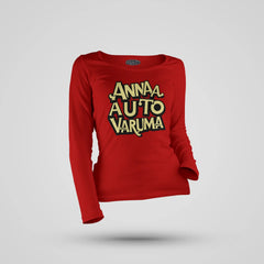 Anna Auto Varuma Women's Long Sleeve T-Shirt in Red Color