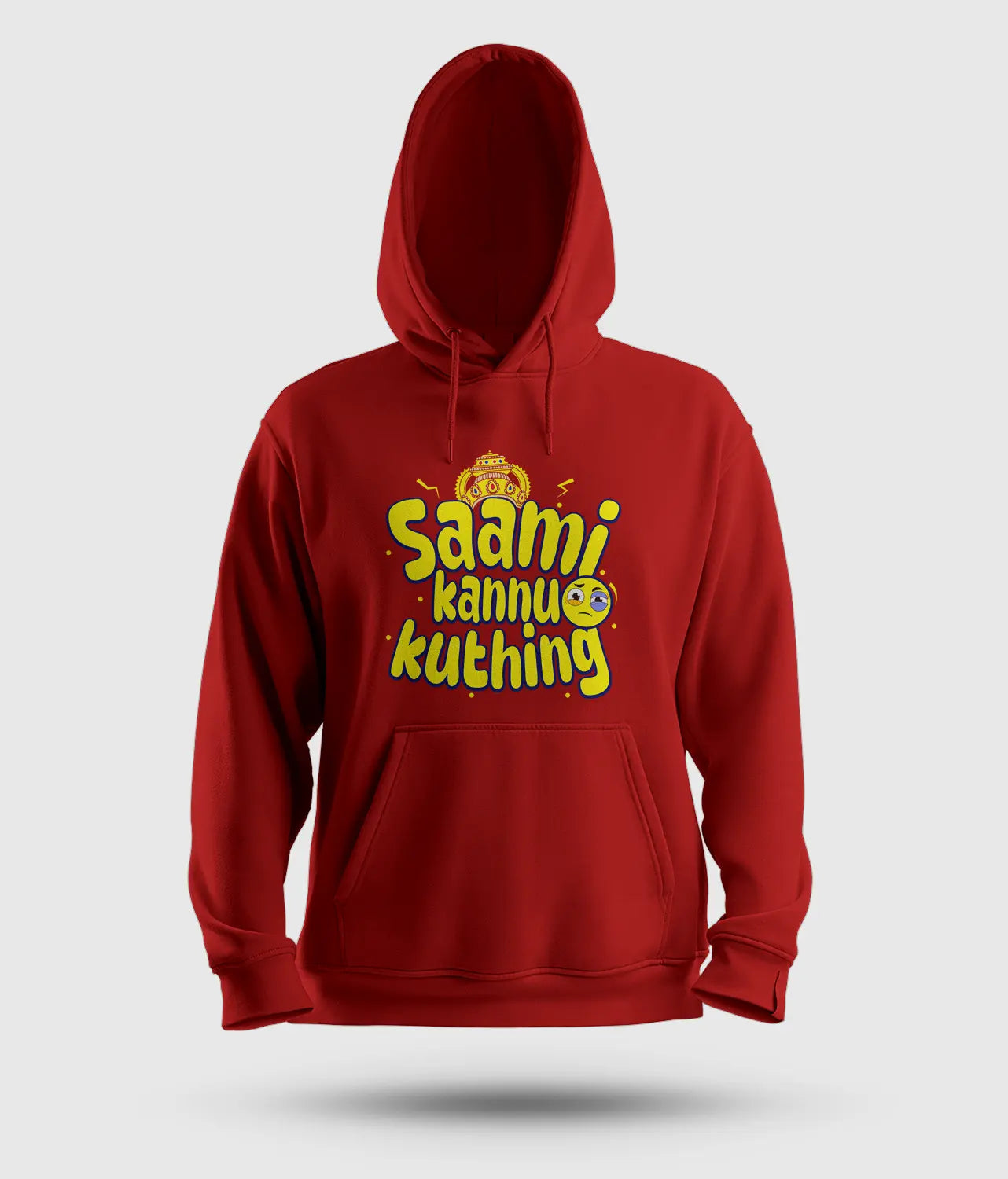 Saami Kannu Kuthing Men/Unisex Hoodie in Red Color