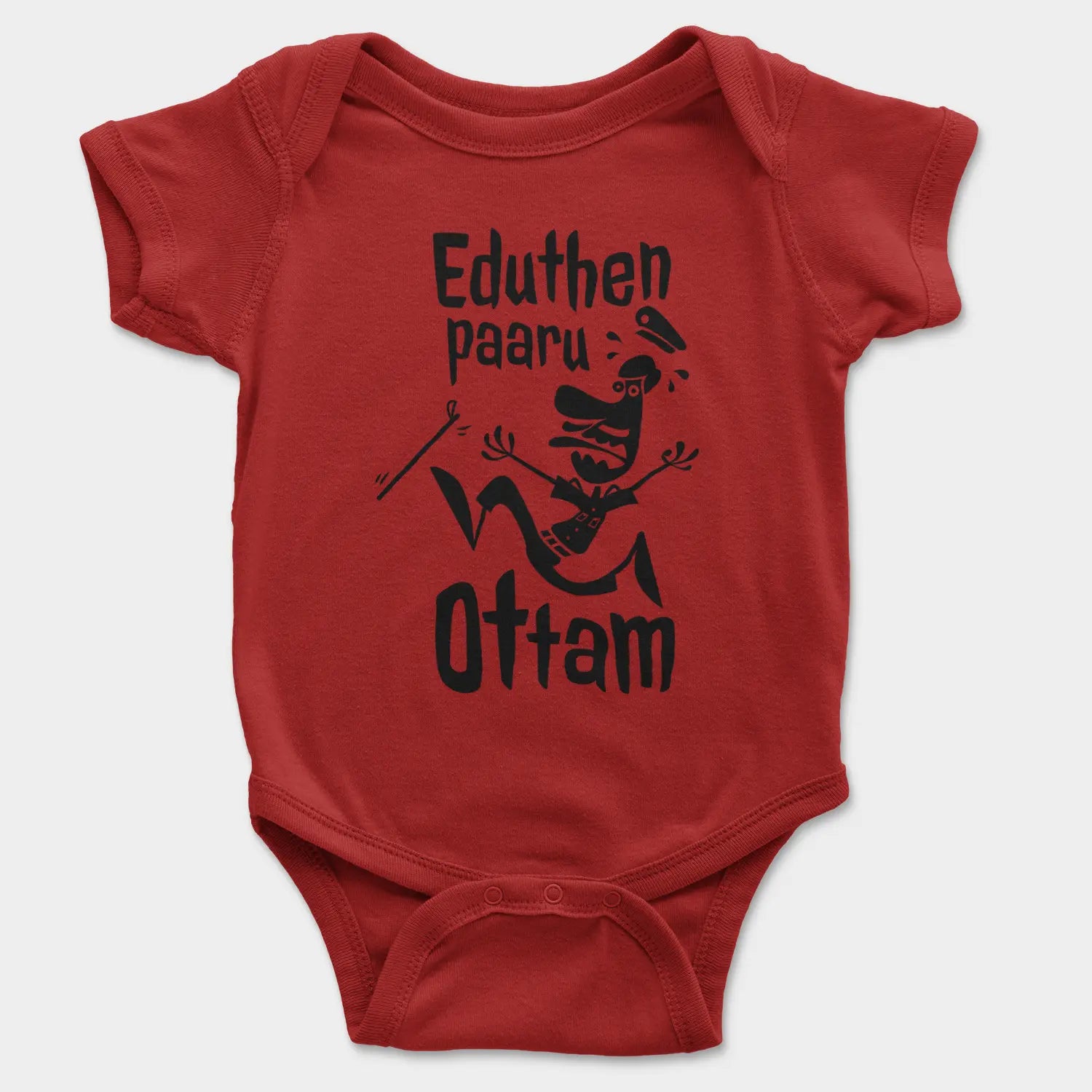 Eduthen Paaru Ottam Onesie/Romper in Red Color