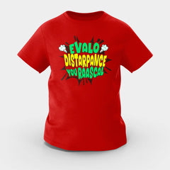 Evalo Distarpance You Raascal Girls Round Neck T-Shirt in Red Color