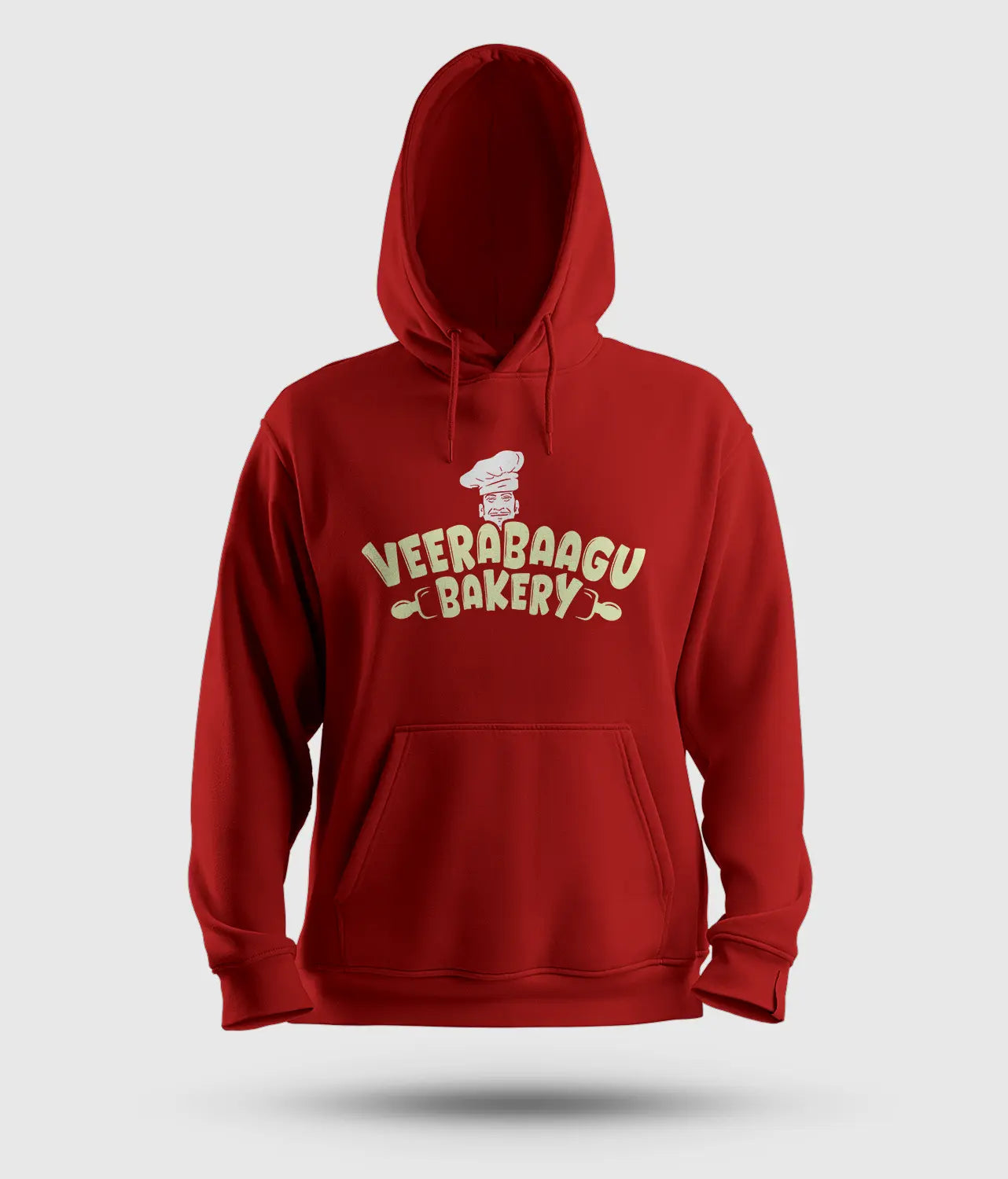 Veerabaagu Bakery Men/Unisex Hoodie in Red Color