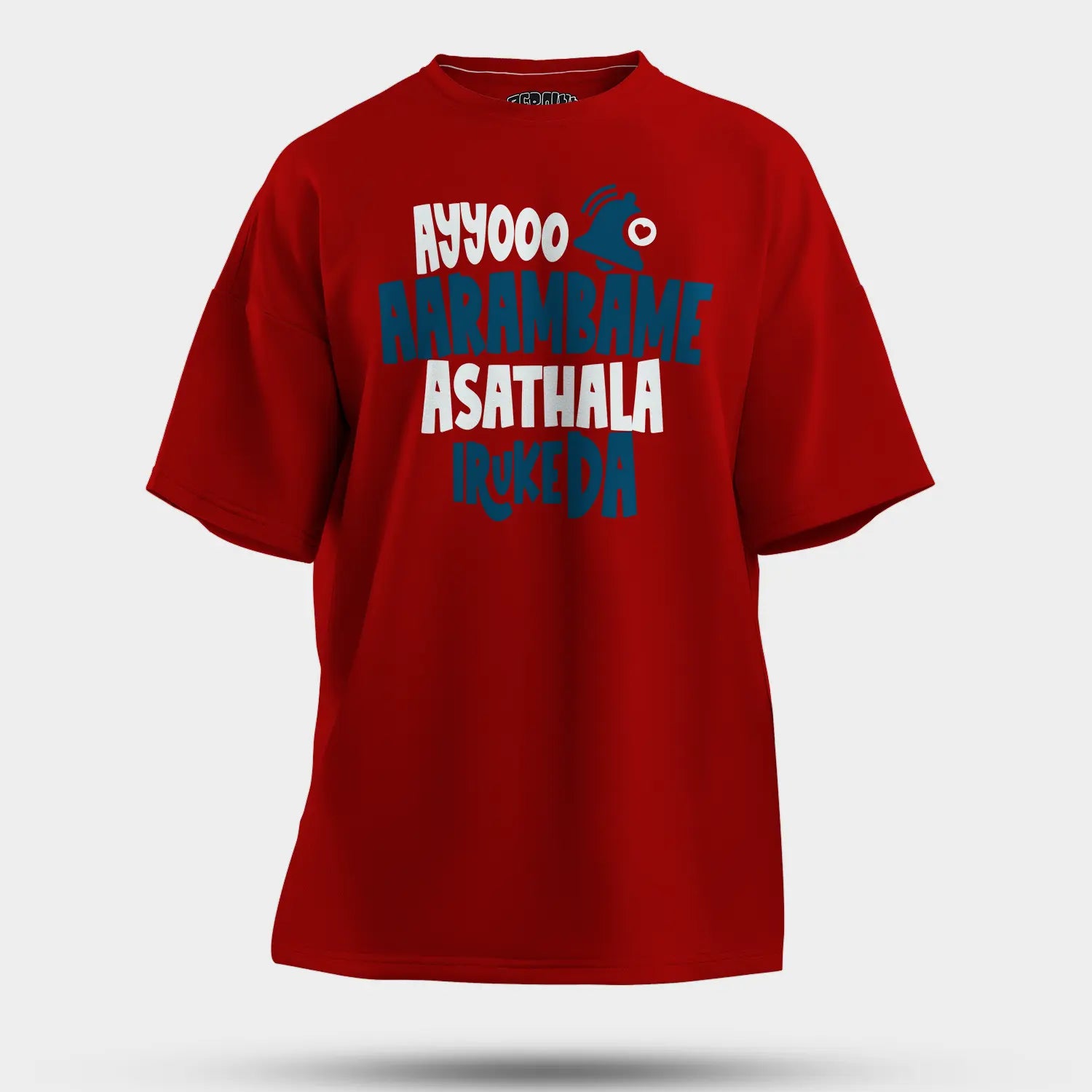 Ayyooo Aarambame Asathala Iruke Da Men/Unisex Oversized T-Shirt in Red Color